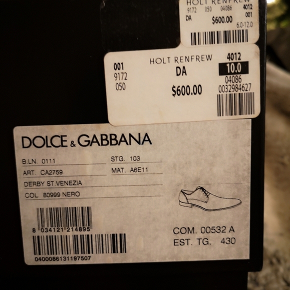 Mens Luxury Dolce & Gabbana Derby st Venezia shoes - Picture 5 of 5